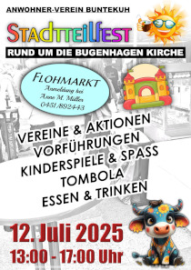 Plakat Stadtteilfest Buntekuh 2025 - bitte anklicken!