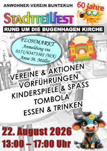 Plakat Stadtteilfest Buntekuh 2025 - bitte anklicken!